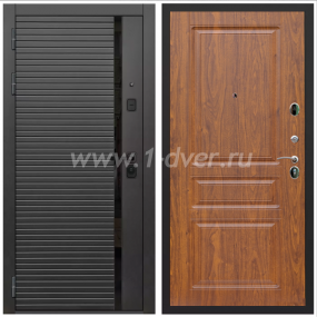 Входная дверь Армада Каскад black ФЛ-243 Мореная береза 16 мм - черные металлические двери  с установкой