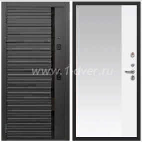 Входная дверь Армада Каскад black ФЛЗ-Панорама-1 Белый матовый 16 мм - трехконтурные двери с установкой