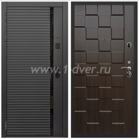 Входная дверь Армада Каскад black ОЛ-39 Эковенге 16 мм - черные металлические двери  с установкой