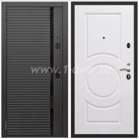 Входная дверь Армада Каскад black МС-100 Белый матовый 16 мм - входные двери в Щёлково с установкой