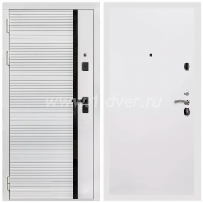 Входная дверь Армада Каскад white Гладкая белый матовый 10 мм - узкие входные двери с установкой