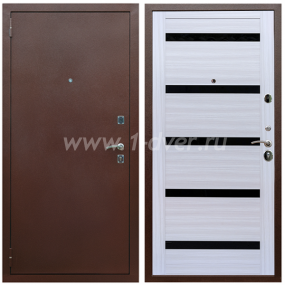 Входная дверь Армада Комфорт СБ-14 Черное стекло Сандал белый 16 мм - металлические двери по индивидуальным размерам с установкой