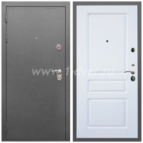 Входная дверь Армада Оптима Антик серебро ФЛ-243 Белый матовый 16 мм - наружные металлические утепленные двери с установкой