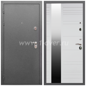 Входная дверь Армада Оптима Антик серебро ФЛЗ-Сити Белый матовый 16 мм - глухие металлические двери (входные) с установкой