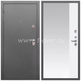 Входная дверь Армада Оптима Антик серебро ФЛЗ-Панорама-1 Белый матовый 16 мм - металлические двери 1,5 мм с установкой