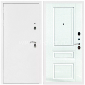 Входная дверь Армада Оптима Белая шагрень ФЛ-243 Ясень белый 16 мм - белые входные двери с установкой