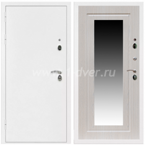 Входная дверь Армада Оптима Белая шагрень ФЛЗ-120 Беленый дуб 16 мм - металлические двери с зеркалом с установкой
