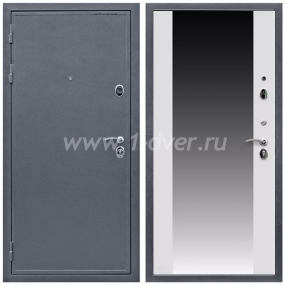 Входная дверь Армада Престиж Антик серебро СБ-16 Белый матовый 16 мм - металлические двери с зеркалом с установкой