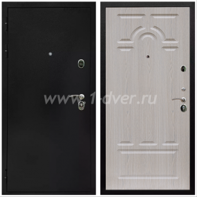 Входная дверь Армада Престиж Черная шагрень ФЛ-58 Беленый дуб 16 мм - черные металлические двери  с установкой