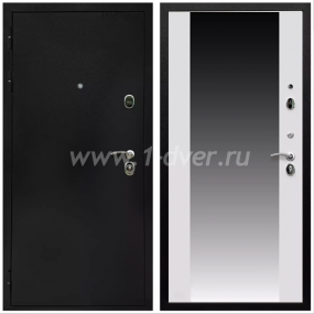 Входная дверь Армада Престиж Черная шагрень СБ-16 Белый матовый 16 мм - металлические двери с зеркалом с установкой