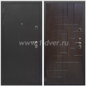 Входная дверь Армада Престиж Черный шелк ФЛ-57 Дуб шоколадный 16 мм - черные металлические двери  с установкой