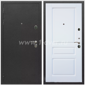 Входная дверь Армада Престиж Черный шелк ФЛ-243 Белый матовый 16 мм - черные металлические двери  с установкой
