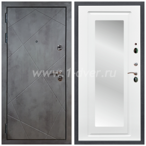 Входная дверь Армада Лофт ФЛЗ-120 Ясень белый 16 мм - металлические двери с зеркалом с установкой