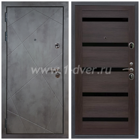 Входная дверь Армада Лофт СБ-14 Черное стекло Эковенге 16 мм - входные двери в Серпухове с установкой