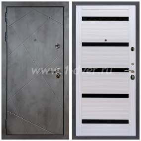 Входная дверь Армада Лофт СБ-14 Черное стекло Сандал белый 16 мм - входные двери в квартиру с установкой