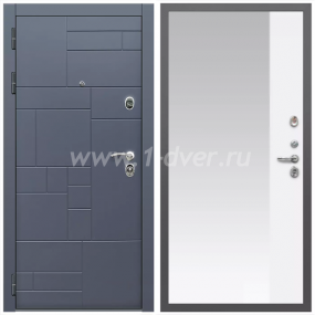Входная дверь Армада Аккорд ФЛЗ-Панорама-1 Белый матовый 16 мм - металлические двери с зеркалом с установкой