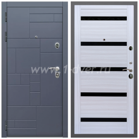Входная дверь Армада Аккорд СБ-14 Черное стекло Сандал белый 16 мм - входные двери с шумоизоляцией с установкой