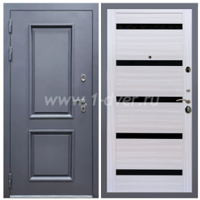 Входная дверь Армада Корса-2 СБ-14 Черное стекло Сандал белый 16 мм - входные двери в Щёлково с установкой