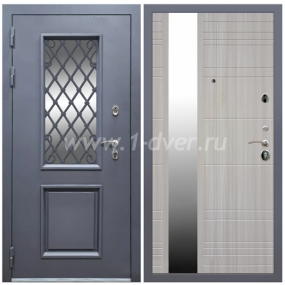 Входная дверь Армада Корса Премиум ФЛЗ-Сити Сандал белый 16 мм - металлические двери с зеркалом с установкой
