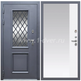 Входная дверь Армада Корса Премиум ФЛЗ-Панорама-1 Белый матовый 16 мм - глухие металлические двери (входные) с установкой