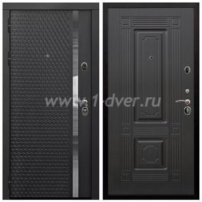Входная дверь Армада Престиж Черная шагрень ФЛН-501 ФЛ-2 Венге 6 мм - черные металлические двери  с установкой