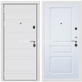 Входная дверь Армада Престиж Белая шагрень Белый матовый линии горизонт ФЛ-243 Белый матовый 16 мм - металлические двери по индивидуальным размерам с установкой