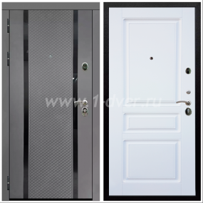 Входная дверь Армада Престиж Черная шагрень Графит абсолют софт ФЛС-500 ФЛ-243 Белый матовый 16 мм - входные двери 90 см с установкой