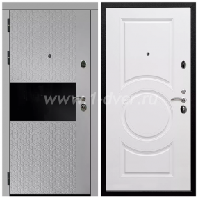 Входная дверь Армада Престиж Черная шагрень Милк рикамо софт ФЛС-502 МС-100 Белый матовый 16 мм - одностворчатые металлические двери с установкой