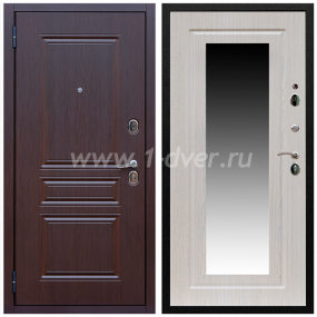 Входная дверь Армада Экстра ФЛЗ-120 Беленый дуб 16 мм - металлические двери с зеркалом с установкой