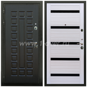 Входная дверь Армада Триумф СБ-14 Черное стекло Сандал белый 16 мм - входные двери фрезерованная панель с установкой