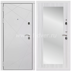 Входная дверь Армада Тесла ФЛЗ-Пастораль Сандал белый 16 мм - металлические двери с зеркалом с установкой
