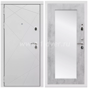 Входная дверь Армада Тесла ФЛЗ-Пастораль Бетон светлый 16 мм - металлические двери с зеркалом с установкой