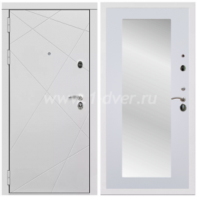 Входная дверь Армада Тесла ФЛЗ-Пастораль Ясень белый 16 мм - металлические двери с зеркалом с установкой