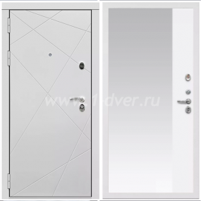 Входная дверь Армада Тесла ФЛЗ-Панорама-1 Белый матовый 16 мм - светлые входные двери  с установкой