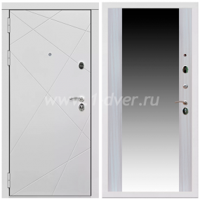 Входная дверь Армада Тесла СБ-16 Сандал белый 16 мм - металлические двери с зеркалом с установкой
