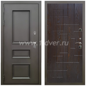 Входная дверь Армада Термо Корса (Фаренгейт) ФЛ-57 Дуб шоколадный 16 мм - легкие металлические двери с установкой