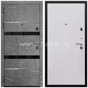 Входная дверь Армада Престиж Черная шагрень Торос графит ФЛС-25 ПЭ Белый ясень 6 мм - металлические двери по индивидуальным размерам с установкой