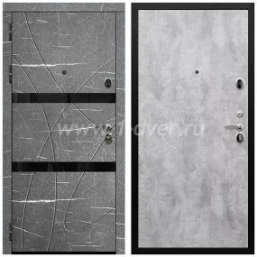 Входная дверь Армада Престиж Черная шагрень Торос графит ФЛС-25 ПЭ Цемент светлый 6 мм с установкой