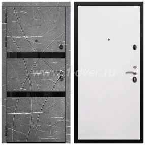 Входная дверь Армада Престиж Черная шагрень Торос графит ФЛС-25 Гладкая белый матовый 10 мм - теплые входные двери с установкой