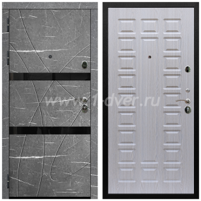 Входная дверь Армада Престиж Черная шагрень Торос графит ФЛС-25 ФЛ-183 Беленый дуб 16 мм - входные серые двери с установкой