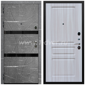 Входная дверь Армада Престиж Черная шагрень Торос графит ФЛС-25 ФЛ-243 Сандал белый 16 мм - входные двери в Серпухове с установкой