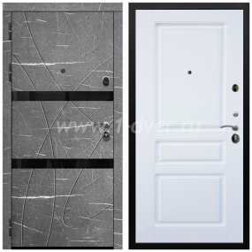 Входная дверь Армада Престиж Черная шагрень Торос графит ФЛС-25 ФЛ-243 Белый матовый 16 мм - входные двери в Серпухове с установкой