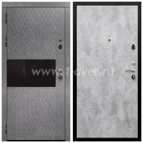 Входная дверь Армада Престиж Черная шагрень Штукатурка графит ФЛС-502 ПЭ Цемент светлый 6 мм с установкой