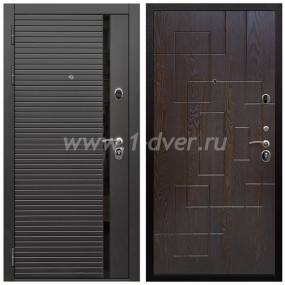 Входная дверь Армада Престиж Черная шагрень ФЛС-550 ФЛ-57 Дуб шоколадный 16 мм - темные входные двери с установкой