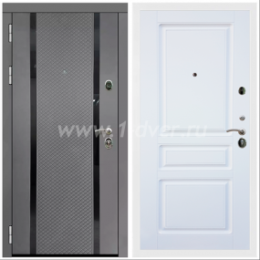Входная дверь Армада Престиж Белая шагрень Графит абсолют софт ФЛС-500 ФЛ-243 Белый матовый 16 мм - входные двери премиум класса с установкой