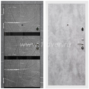 Входная дверь Армада Престиж Белая шагрень Торос графит ФЛС-25 ПЭ Цемент светлый 6 мм - входные двери в Серпухове с установкой