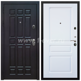 Входная дверь Армада Престиж Черная шагрень Венге ФЛ-33 ФЛ-243 Белый матовый 16 мм - входные двери цвета венге с установкой