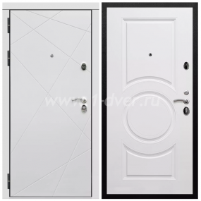 Входная дверь Армада Престиж Черная шагрень Лофт белый ФЛ-291 МС-100 Белый матовый 16 мм - белые входные двери с установкой