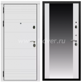 Входная дверь Армада Престиж Черная шагрень Белый матовый линии горизонт СБ-16 Белый матовый 16 мм - одностворчатые металлические двери с установкой