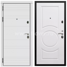 Входная дверь Армада Престиж Черная шагрень Белый матовый линии горизонт МС-100 Белый матовый 16 мм - входные двери в квартиру с установкой